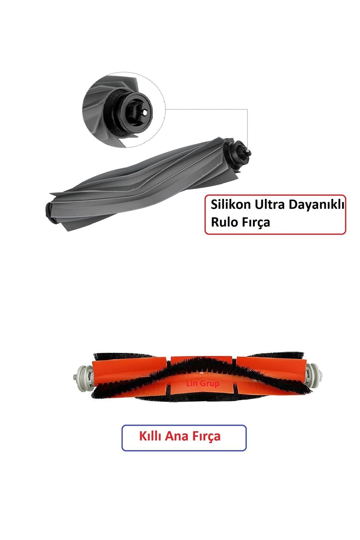 D10s-D10-D10S Pro Kıllı Ana fırça ve Silikon Rulo Fırça (Birer adet)
