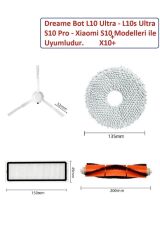 Xiaomi S10+ plus X10+ Yedek Filtre Mop Paspas Fırça Seti