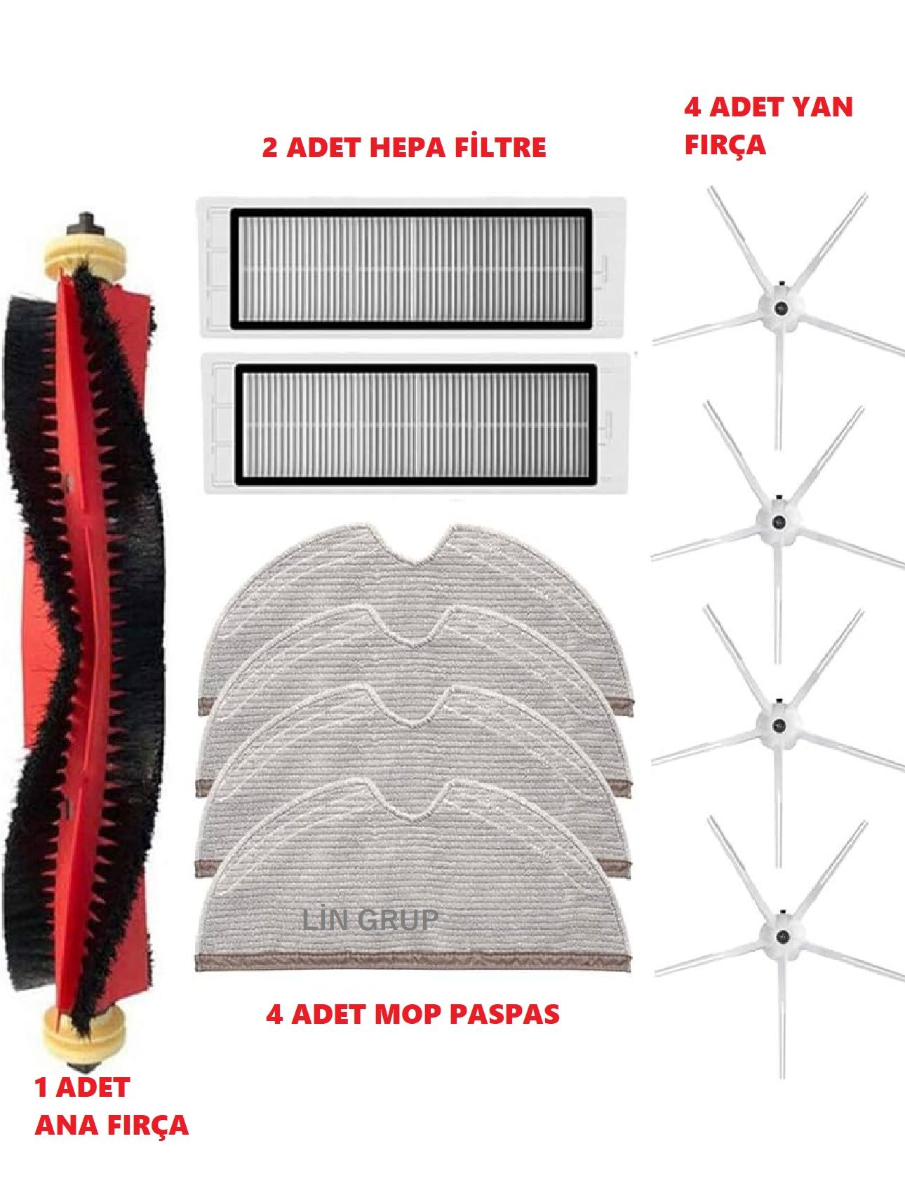 Roborock S5 Max -S6 Maxv Uyumlu Yedek Parçaları Filtre Fırça SET01