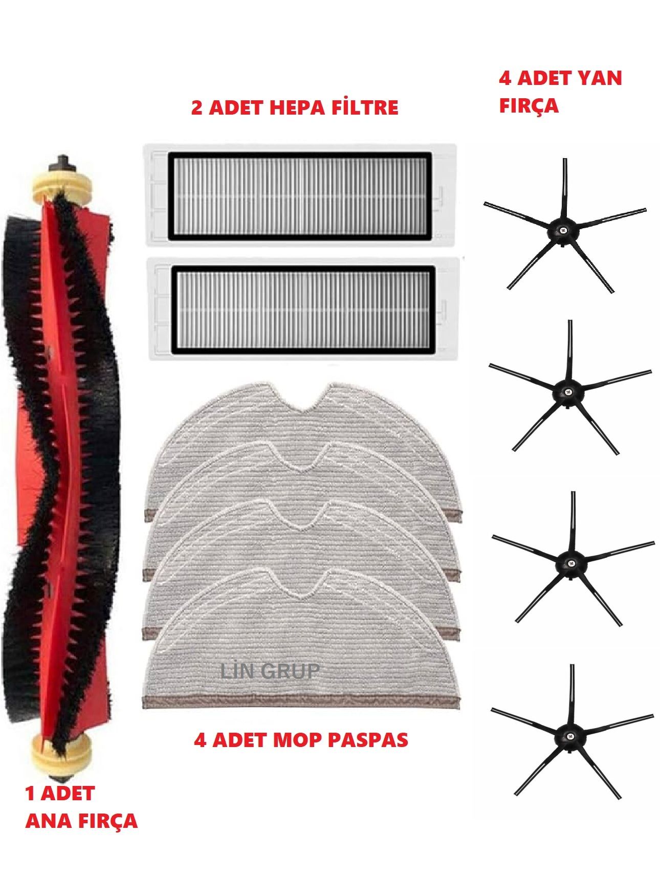 Roborock S5 Max -S6 Maxv Uyumlu Yedek Parçaları Filtre Fırça SET02