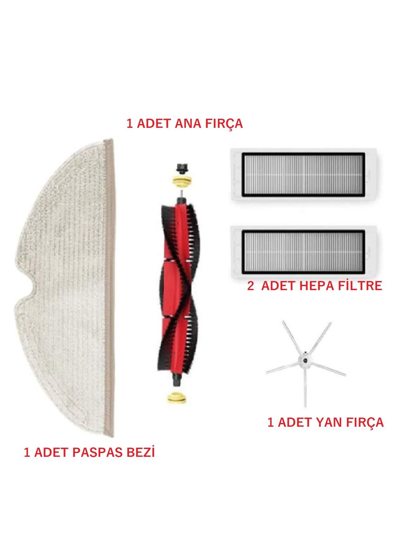 Roborock S5 Max -S6 Maxv Uyumlu Yedek Parçaları Filtre Fırça SET03