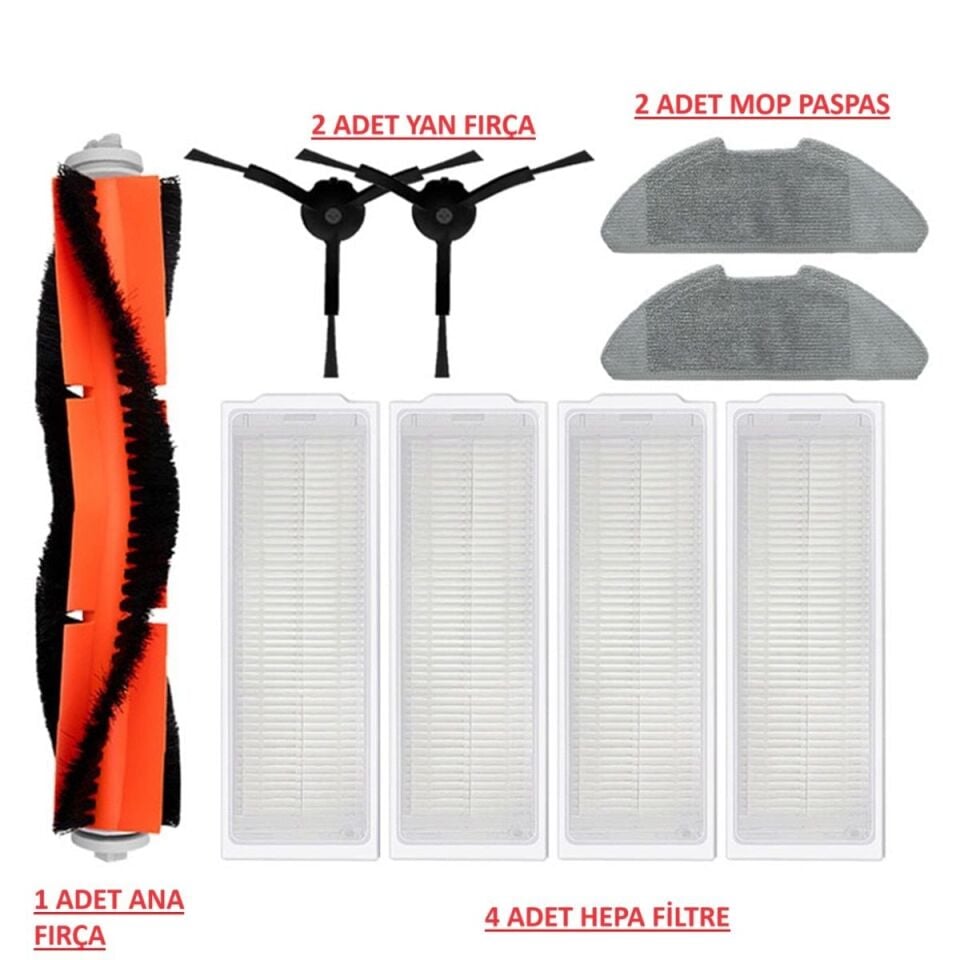 Mi Robot Vacuum Xiaomi Mop 2 MJST1SHW Uyumlu Yedek Parça set