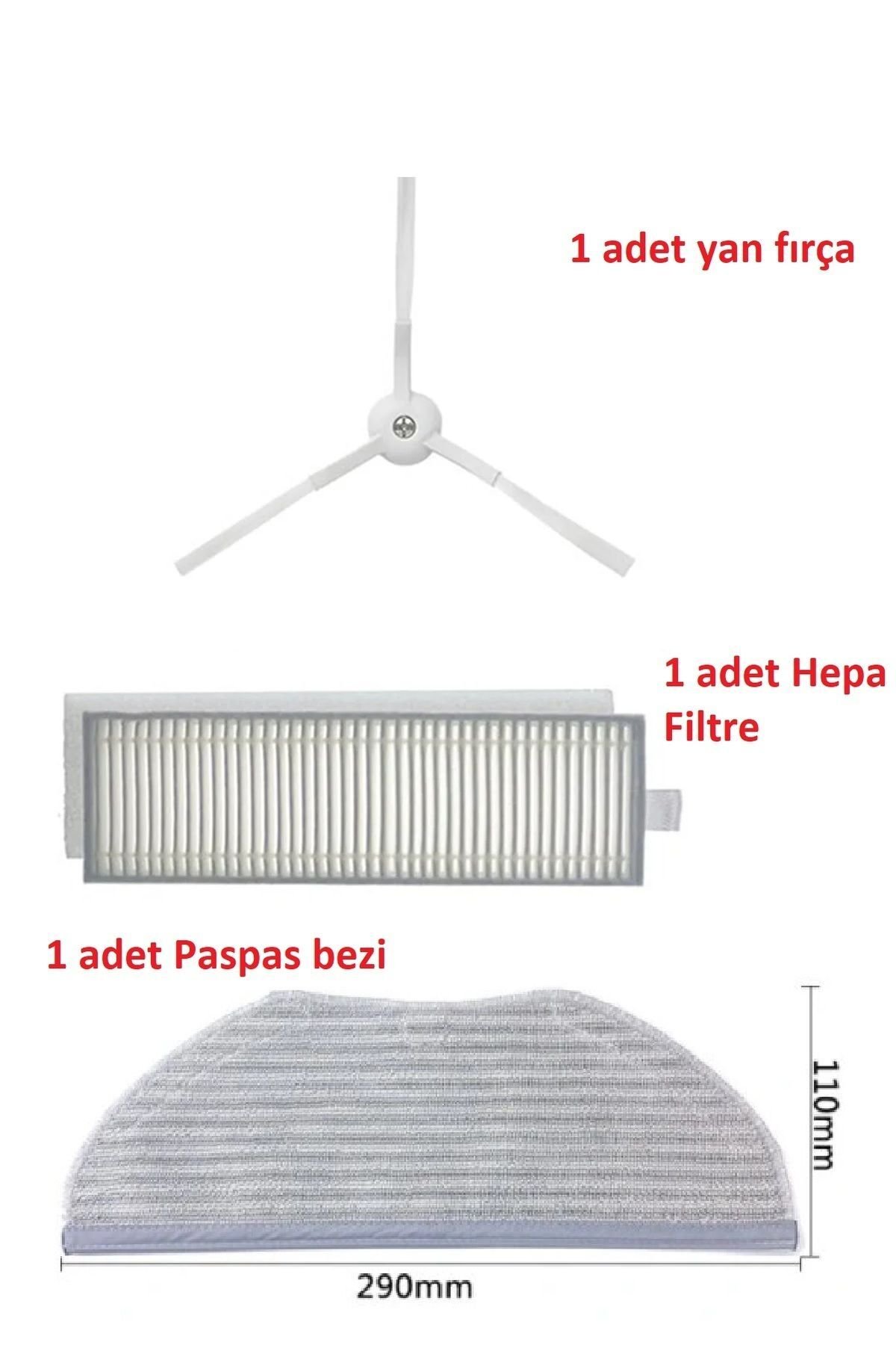 VIOMI V3 Max Uyumlu Hepa Filtre mop paspa ve yan fırça