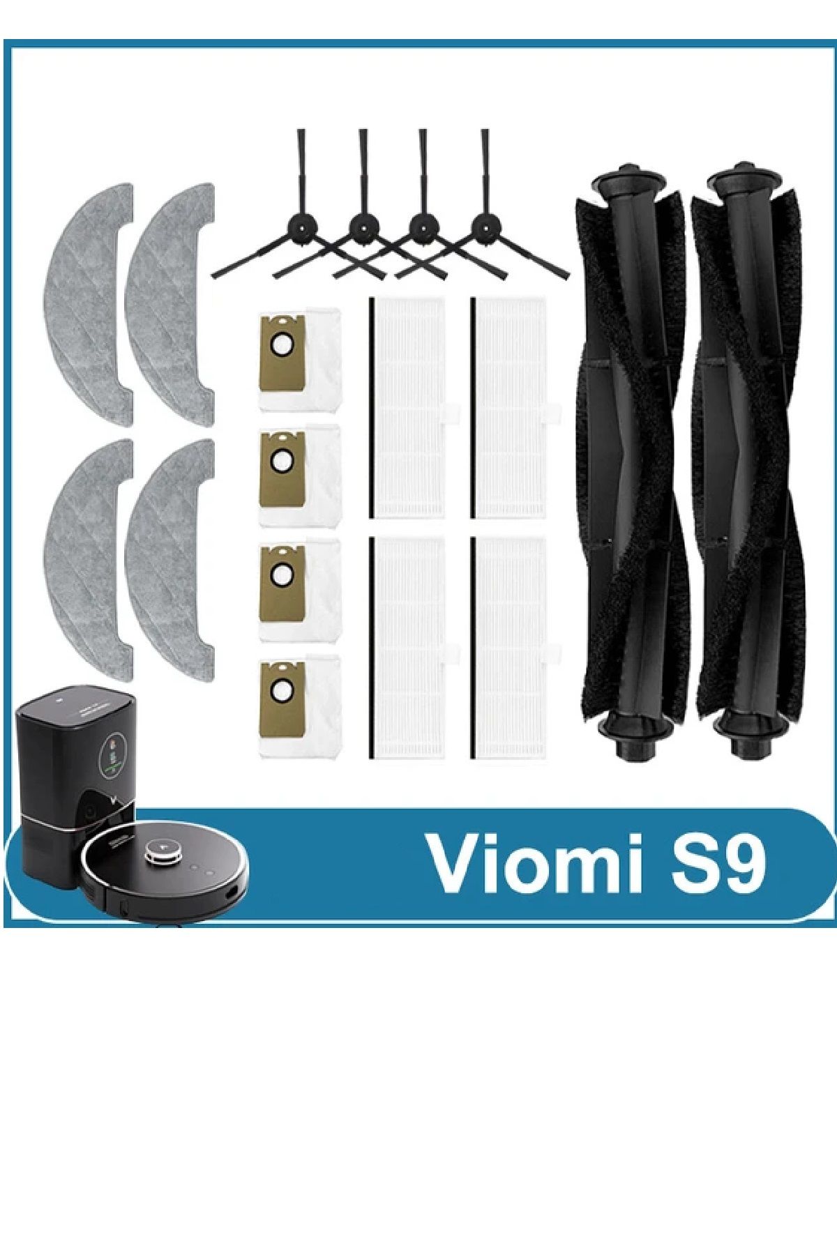 VIOMI S9 Yedek Fırça Filtre Paspas Seti