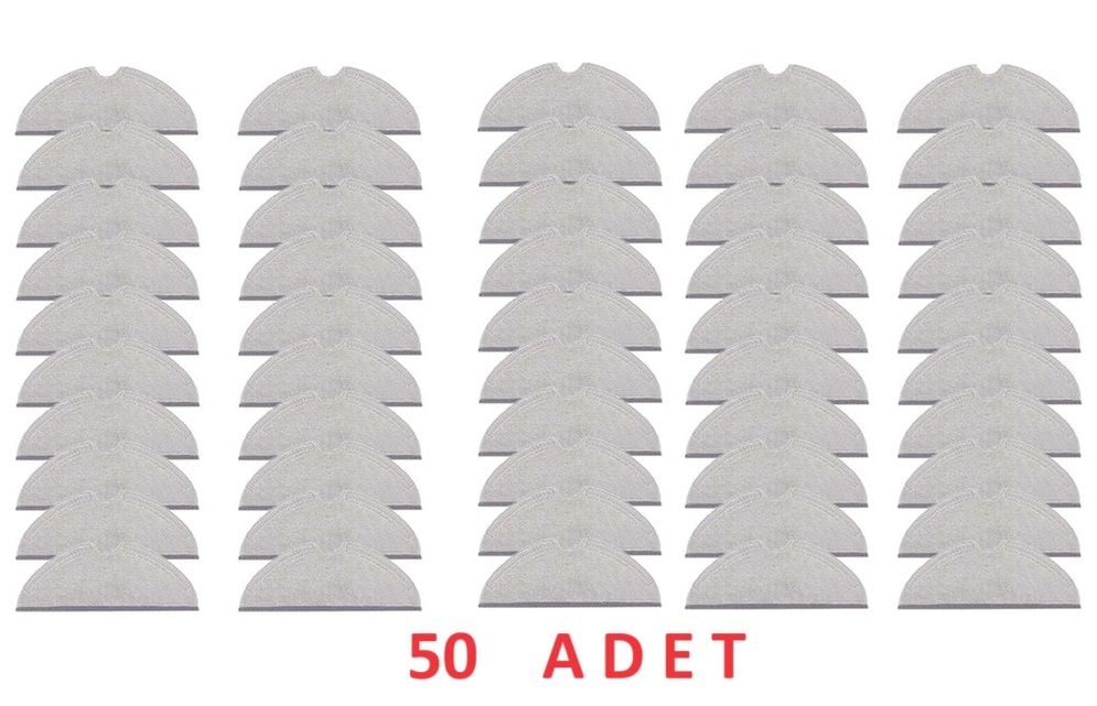 50 Adet Roborock S5 Max/S6 MaxV / Q7 - Q8 Max /Q5 Pro Uyumlu Mop Paspas Bezi