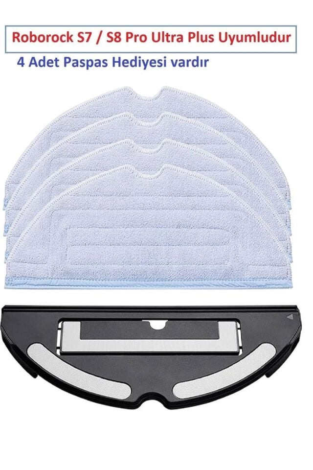 Roborock S7 Pro - Ultra Plus 4 Adet Paspas Ve Mop Tutacağı Tutucu Aparat