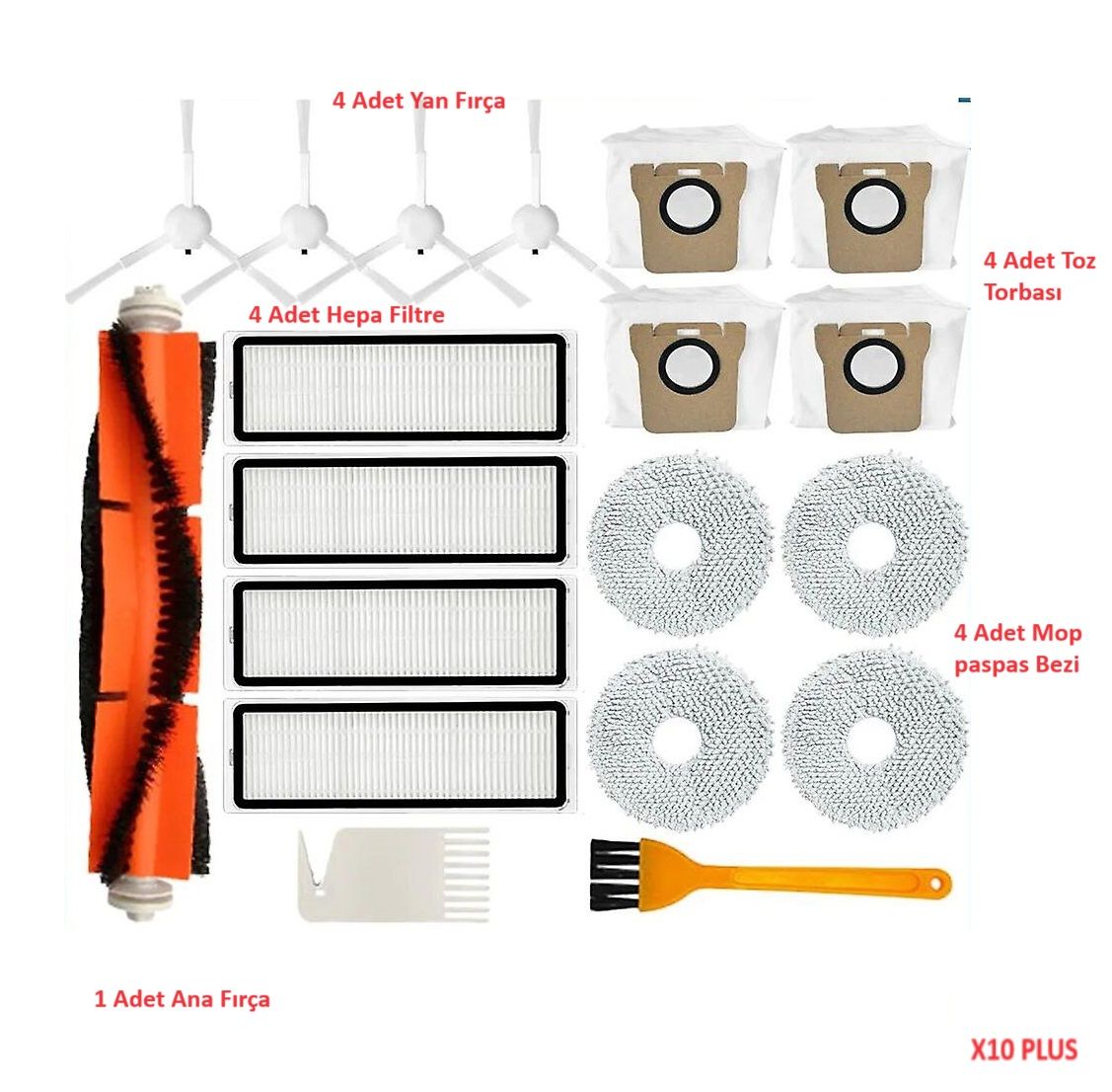XIAOMI X10 Plus + X20 + Plus Fırça Filtre Paspas Mop Yedek