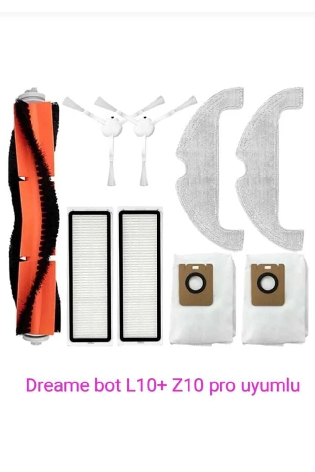 Dreame bot Z10 Pro L10 Plus + Yedek Fırça Filtre Toz Torbası