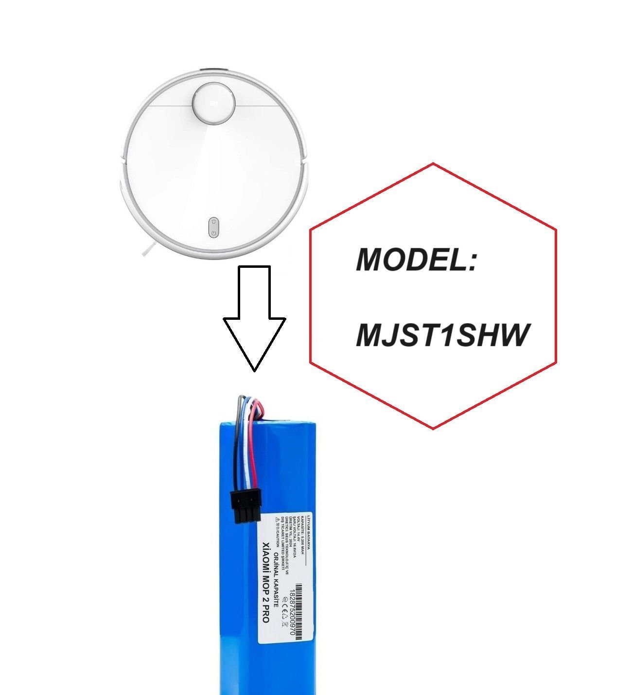 Xiaomi Mi robot Mop 2 Pro Model MJST1SHW  uyumlu Batarya yedek pil