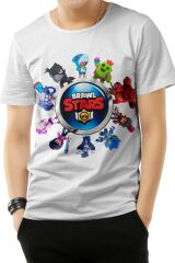 Kız-erkek Browl Stars Baskılı Tişört T-shirt