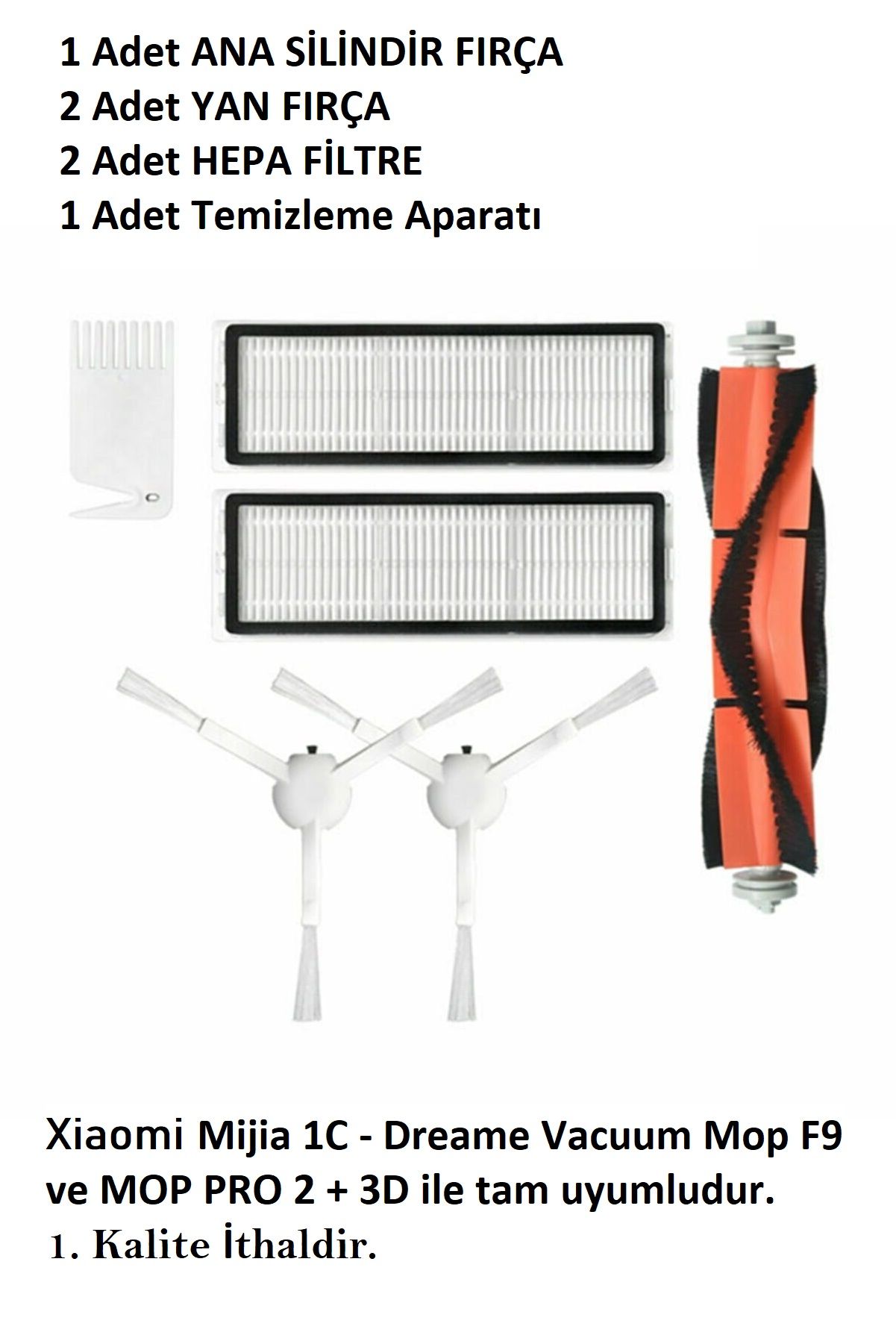 Xiaomi Mop Pro2+ 3D Kameralı model  Yedek Parçaları Fırça Filtre seti