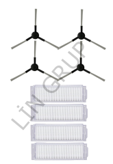 Xiaomi S10 (B106GL) Robot Süpürge Uyumlu 8'li Yedek Parça Seti