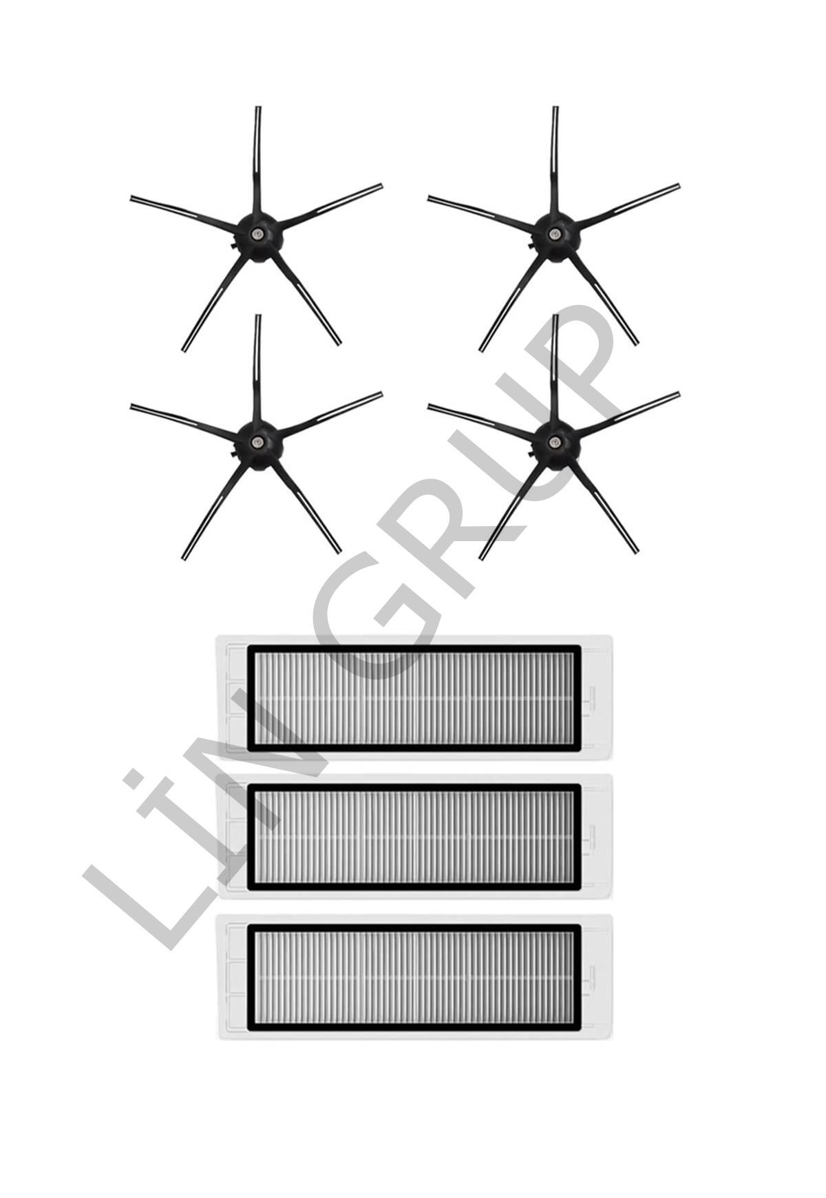 Roborock S5 Max Robot Süpürge Uyumlu 7'li Yedek Parça Seti