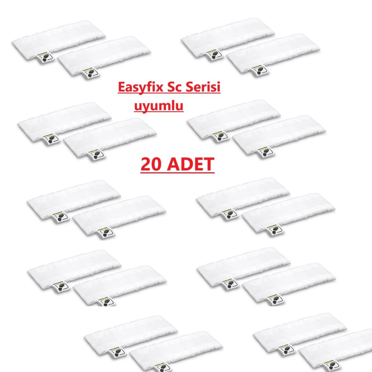 Karcher Easyfix Sc serisi modelleri uyumlu havlu paspas bezi seti 20 adet