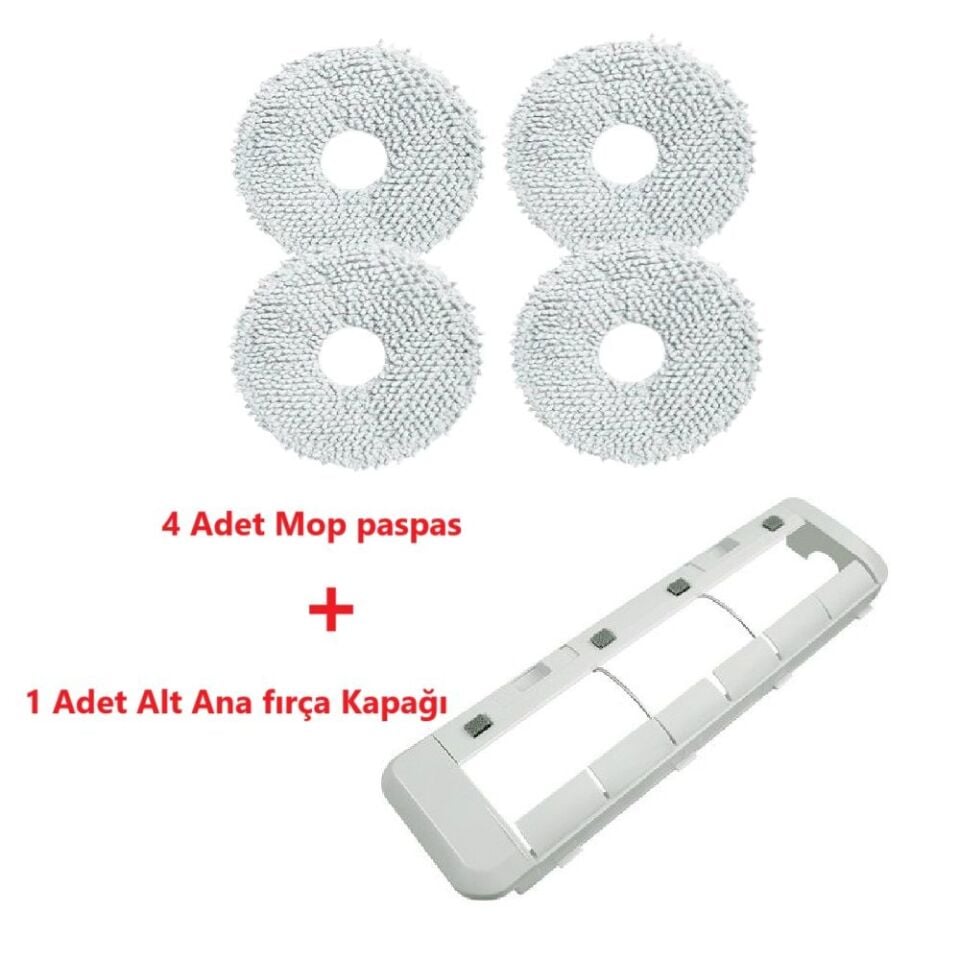 Xiaomi S10+ Plus X10+ Plus Uyumlu Alt Fırça Kapağı ve Mop Paspas Seti