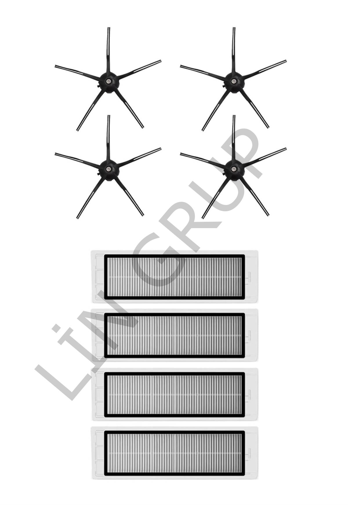 Roborock S5 Max Robot Süpürge Uyumlu 8'li Yedek Parça Seti