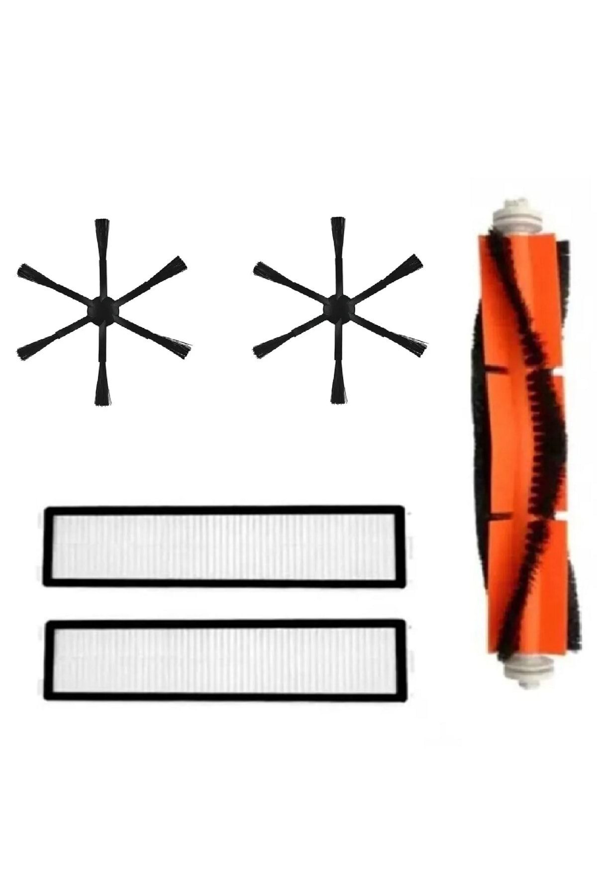 Dreame Vacuum Mop D9/d9 Max Uyumlu 6 Kollu Siyah Yan Fırçalı Set-5 Parça