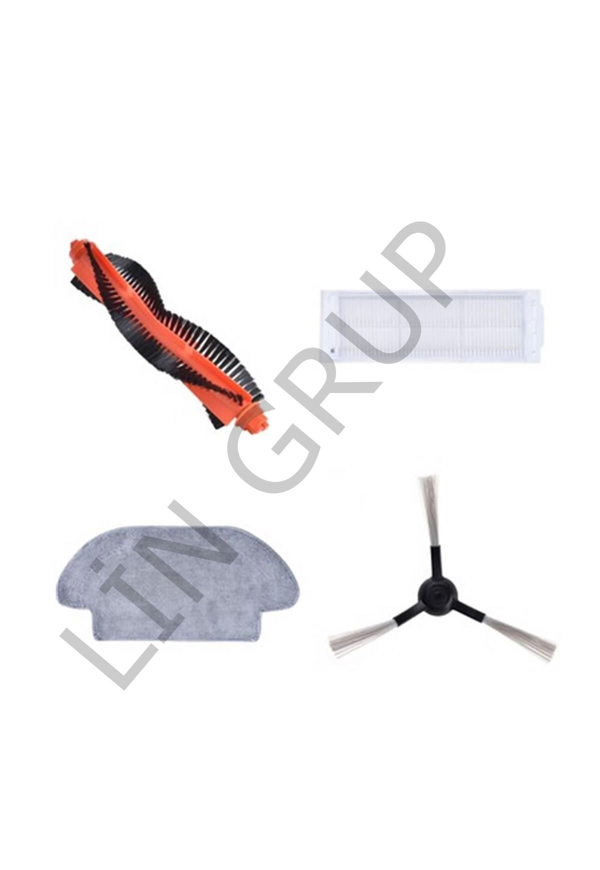 Xiaomi Vacuum Mop 3C (B106CN) Robot Süpürge Uyumlu - Siyah 4'lü Yedek Parça Seti