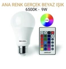 Uzaktan Kumandalı Renkli Ambul Lamba 9W Beyaz ışık