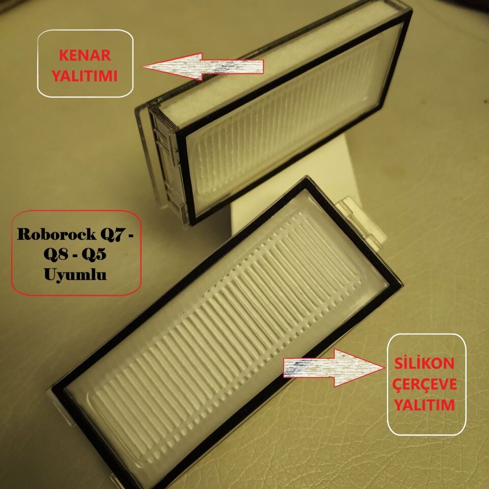 Roborock Q5 - Q7 - Q8 Hepa Filtre - silikonlu yalıtımlı garantili