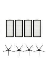 Roborock Q7-q7 Uyumlu Max Hepa Filtre 5 Kollu Yan Fırça (4 Adet Hepa Filtre,4 Adet 5 Kollu Yan Fırça)