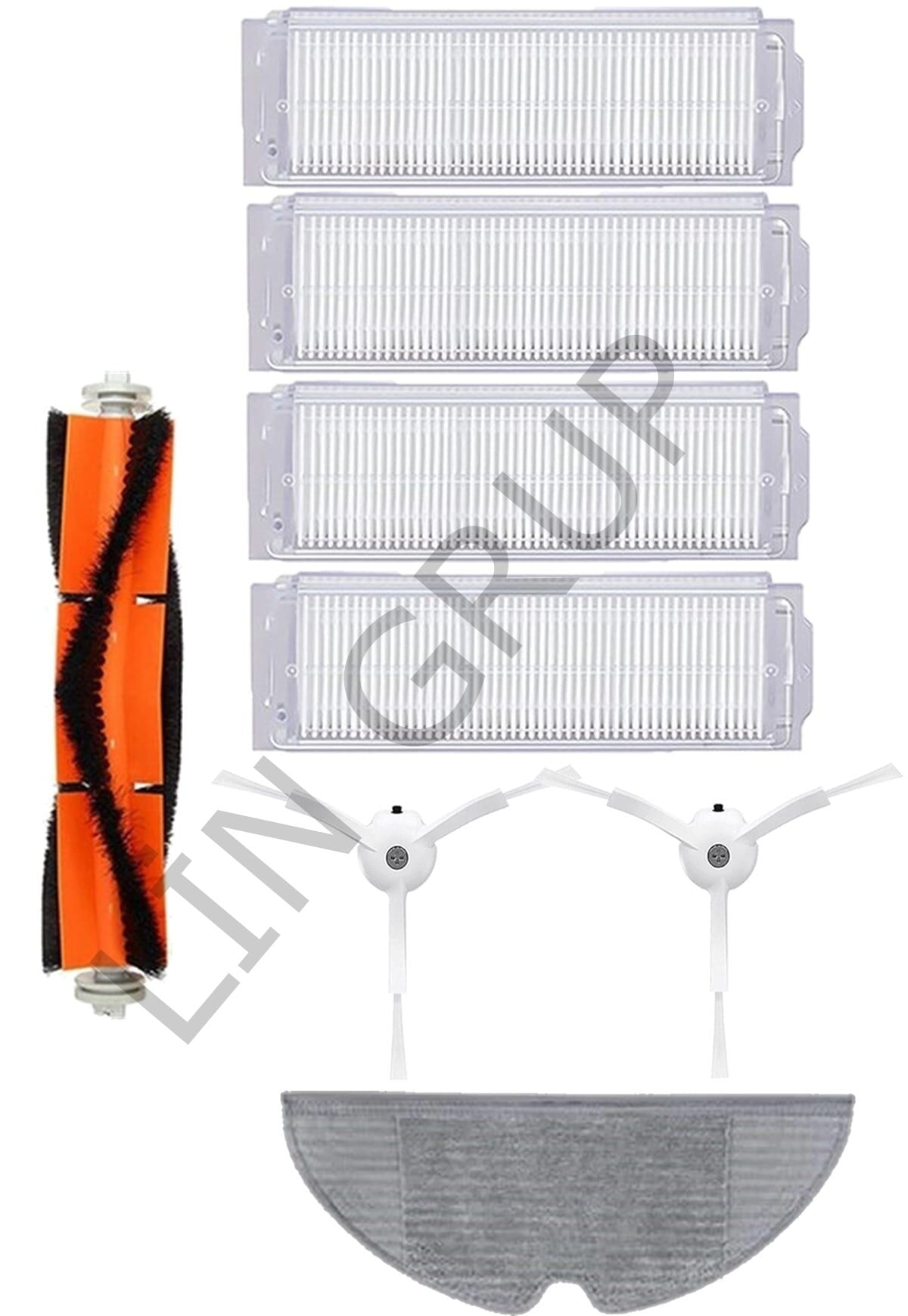 Xiaomi Vacuum Mop 2 Pro (MJST1SHW) Robot Süpürge Uyumlu 8'li Yedek Parça Seti