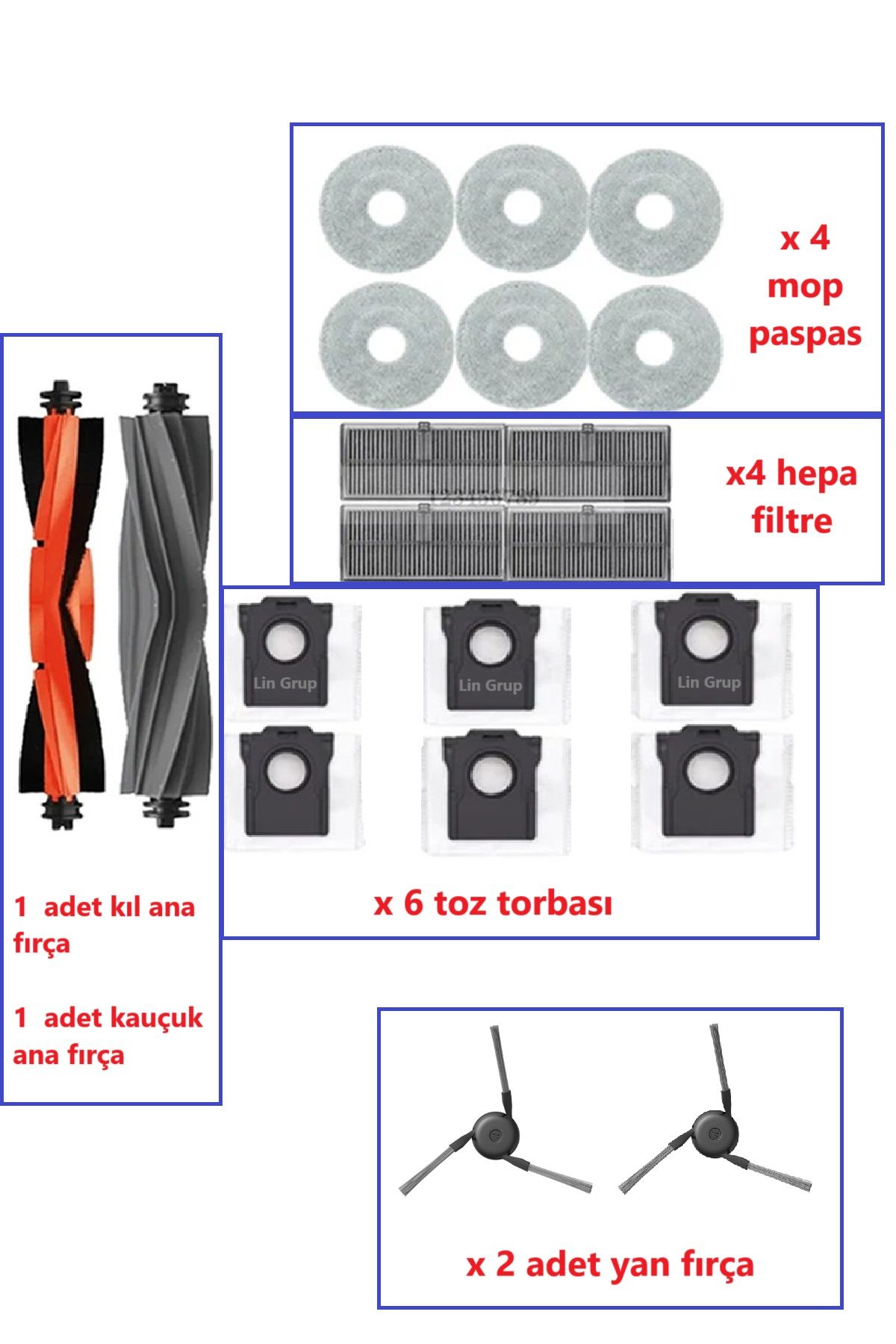 Dreame X40 ULTRA Robot Vacuum yedek parça aksesuar seti