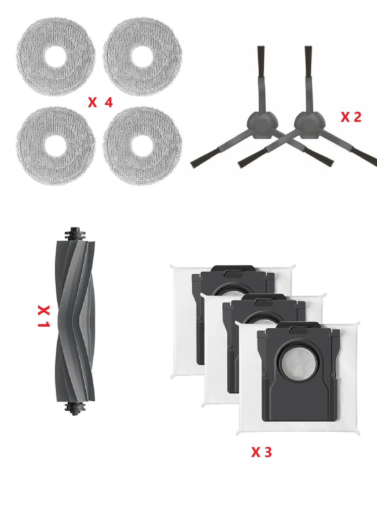 DREAME L10+ Plus Yedek parça seti Fırça filtre toz torbası