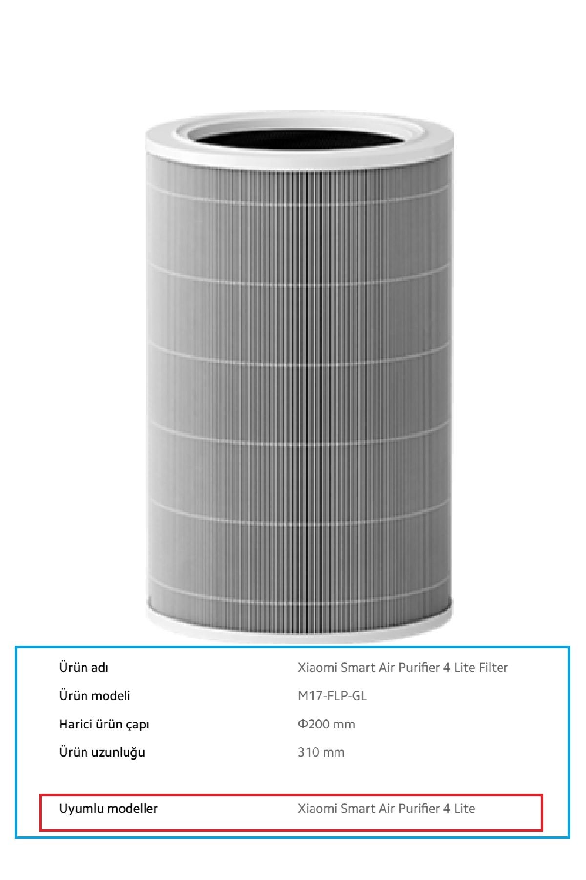 Xiaomi Smart Air Purifier 4 Lite Hepa Filtre Aktif Karbon