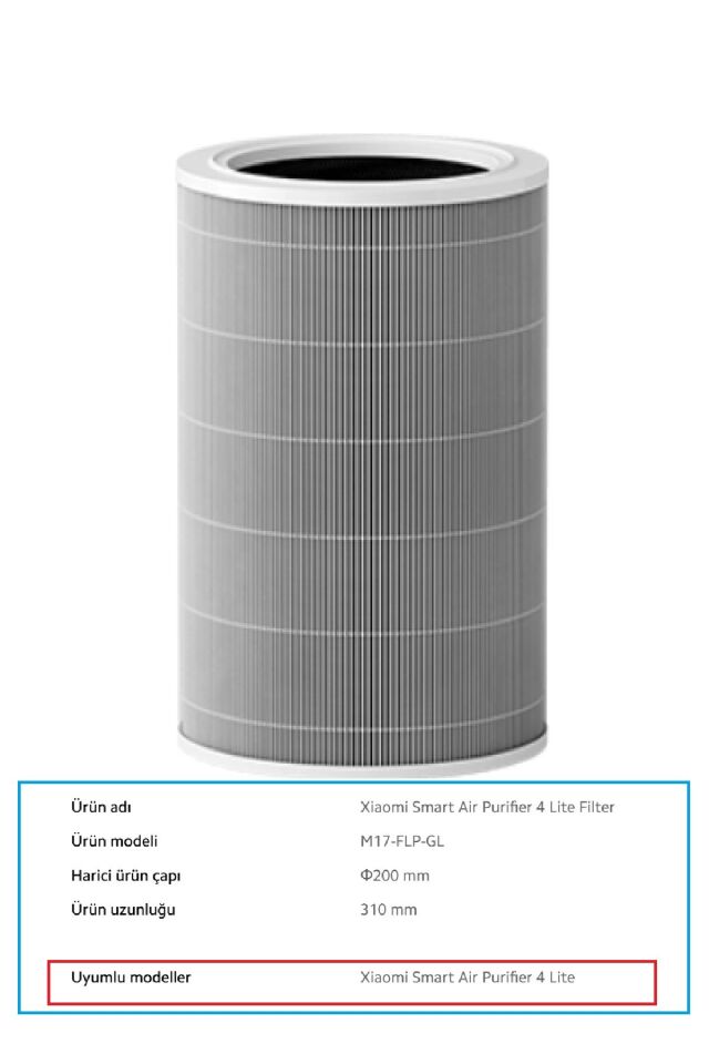 Xiaomi Smart Air Purifier 4 Lite Hepa Filtre Aktif Karbon