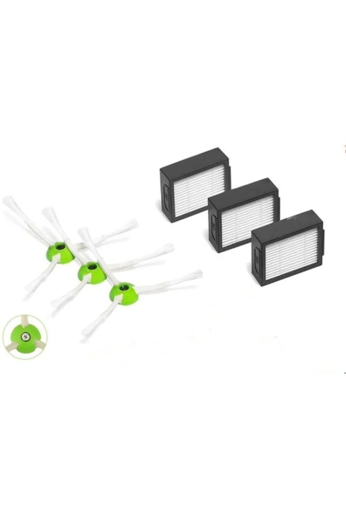 Irobot Hepa Filtre Yan Fırça Seti (I3 I5 I7 + Plus J7+ Plus E5 E6 E7 I8+ Plus Uyumlu)