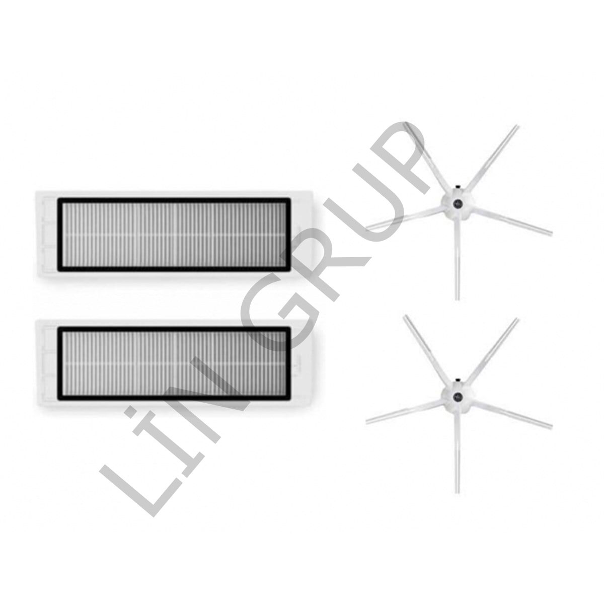Roborock S6 Pure Robot Süpürge Uyumlu 4'lü Yedek Parça Seti