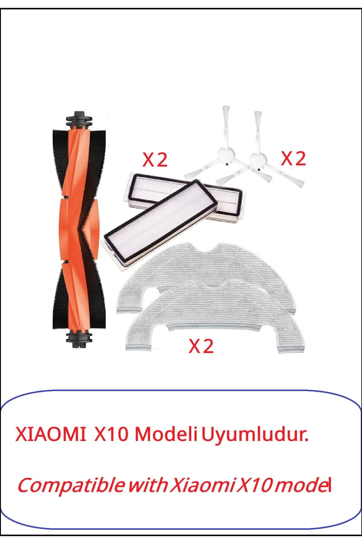 Xiaomi X10 Vacuum Robot Süpürge Uyumlu Yedek Parça seti