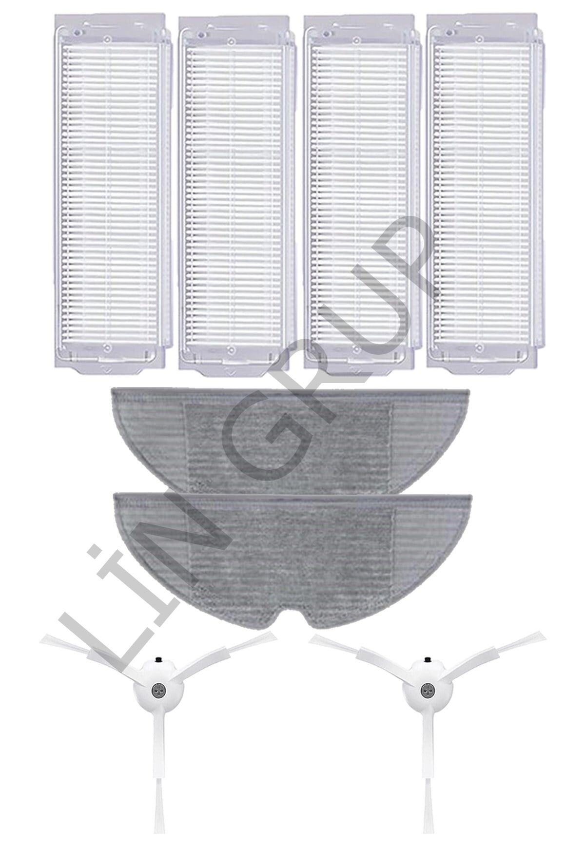 Xiaomi Vacuum Mop 2 Pro (MJST1SHW) Robot Süpürge Uyumlu 8'li Yedek Parça Seti