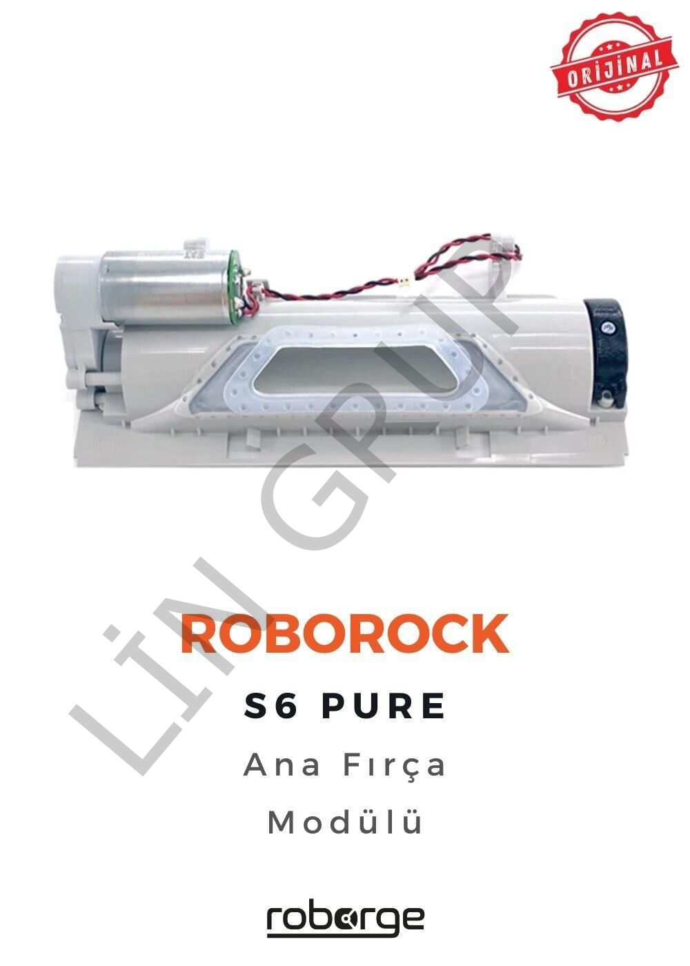 Roborock S6 Pure Robot Süpürge Uyumlu Ana Fırça Modülü - Orijinal Ürün - Siyah