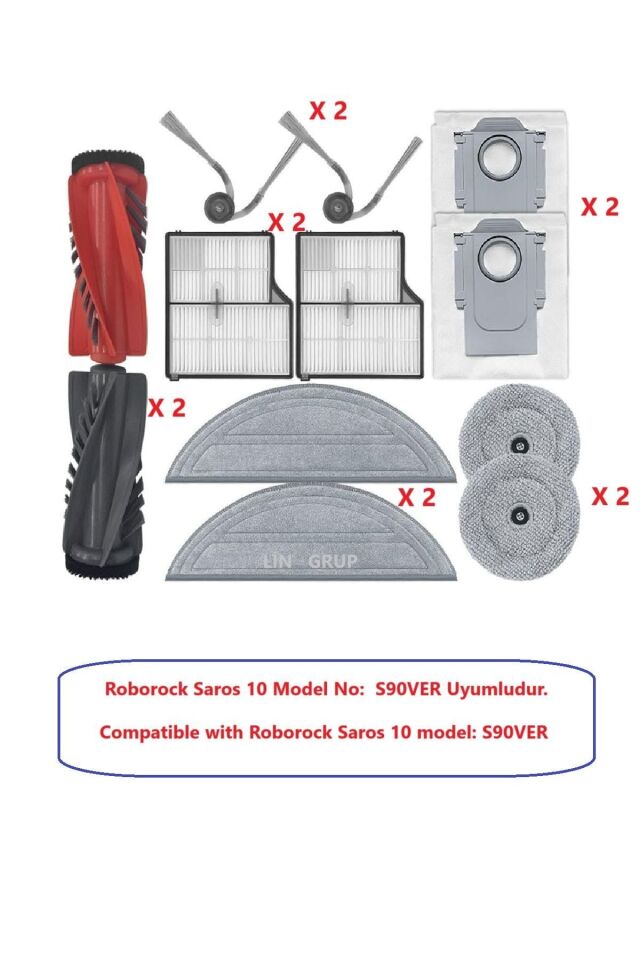 Roborock SAROS 10 model S90VER robot süpürge yedek parça