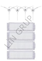 Xiaomi Vacuum Mop 2 Pro (MJST1SHW) Robot  Süpürge Uyumlu 8'li Yedek Parça Seti