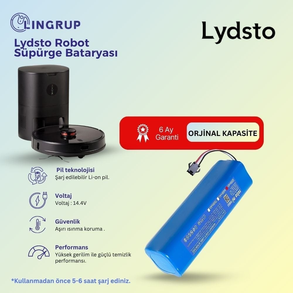 Lydsto R1 Robot Süpürge Uyumlu Batarya 5200 mAh - Muadil Ürün