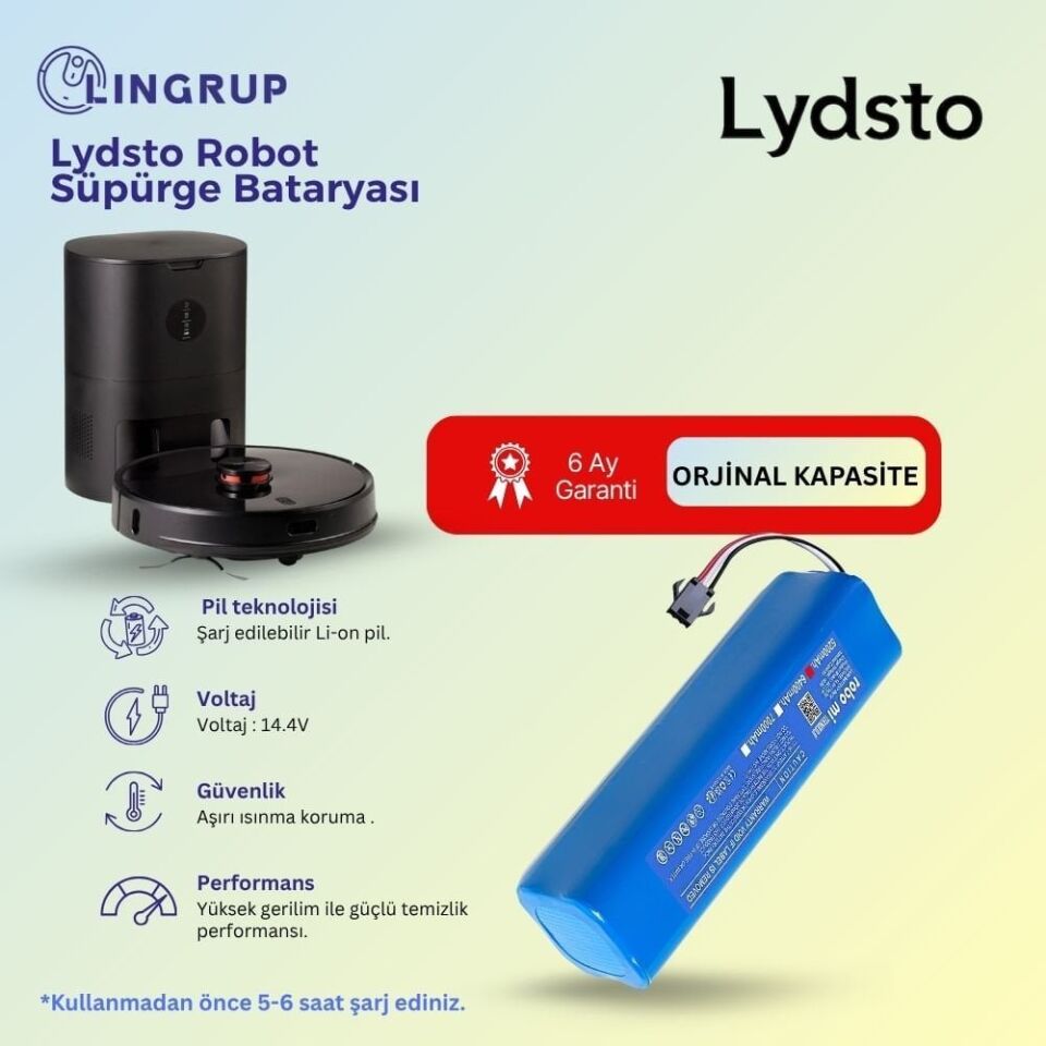 Lydsto R1 Robot Süpürge Uyumlu Batarya 5200 mAh - Muadil Ürün