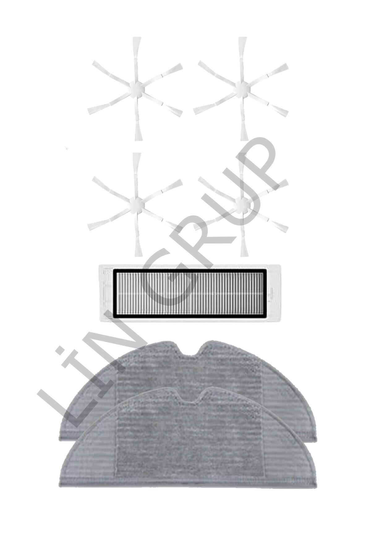 Xiaomi Vacuum Mop 2 (STYTJ03ZHM) Robot Süpürge Uyumlu 7'li Yedek Parça Seti