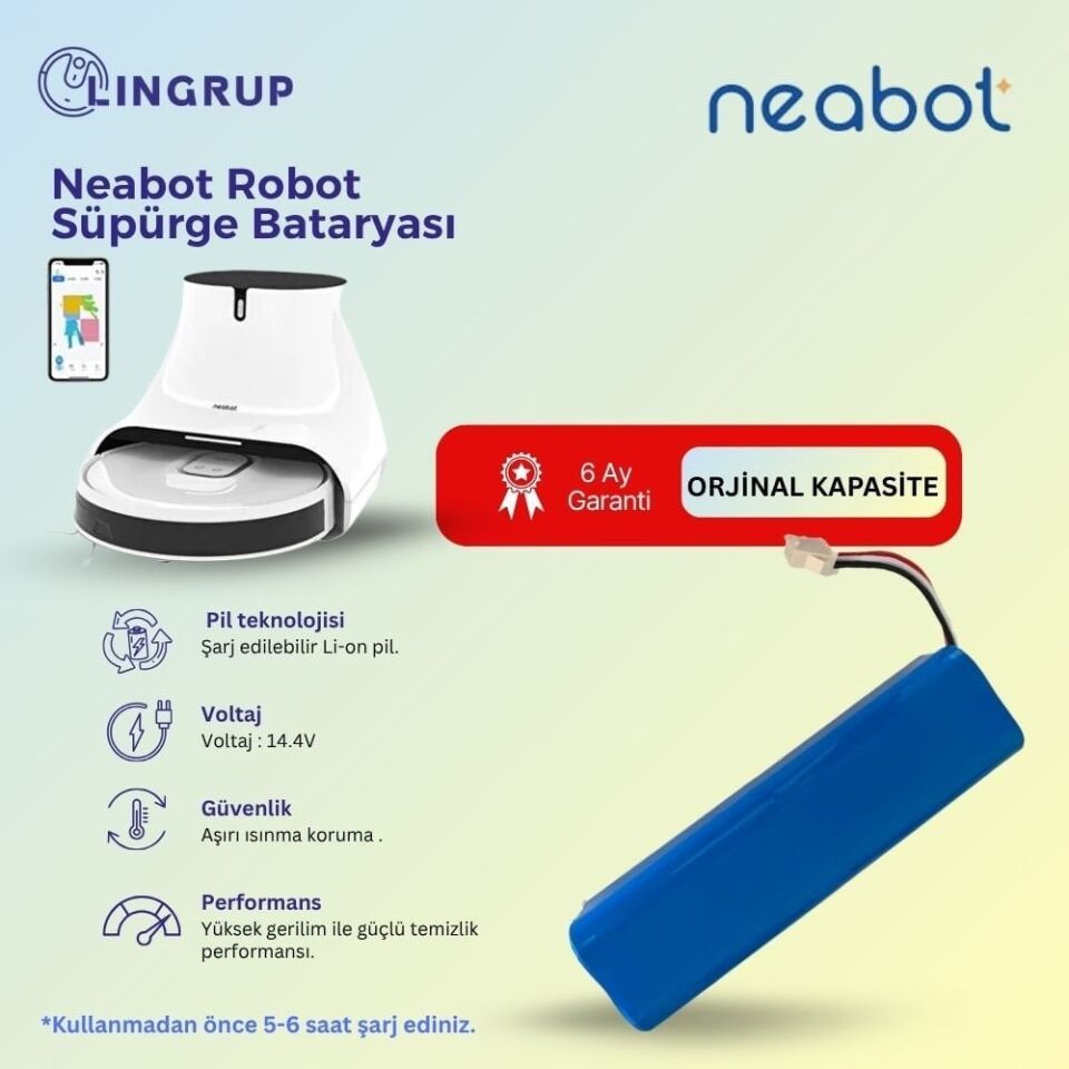 Neabot Nomo N2 Robot Süpürge Uyumlu Batarya 7000 mAh - Muadil Ürün