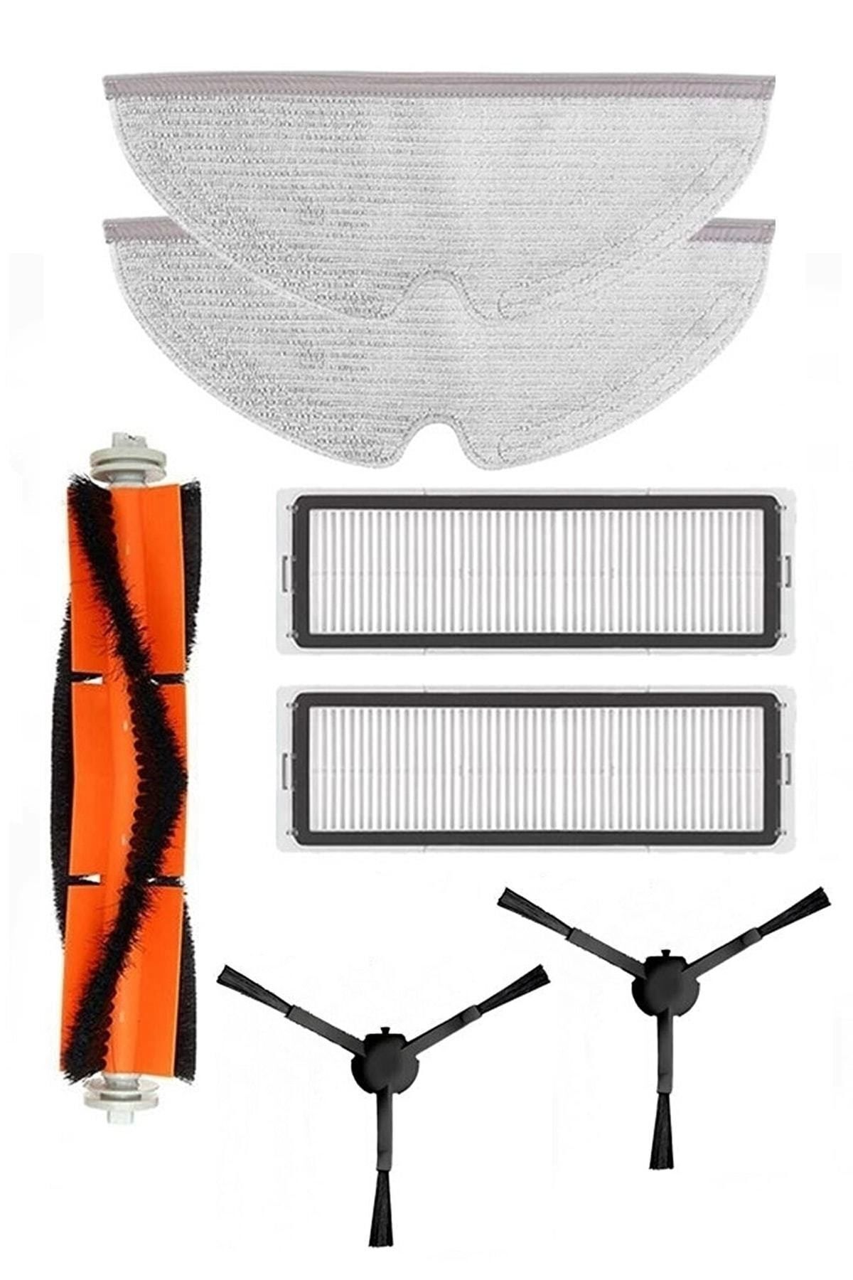 Mi Robot Vacuum Mop 1c 2c Ve F9 Uyumlu - Mop Pro2+ (3d) Uyumlu Siyah Filtre Fırça Mop Yedek