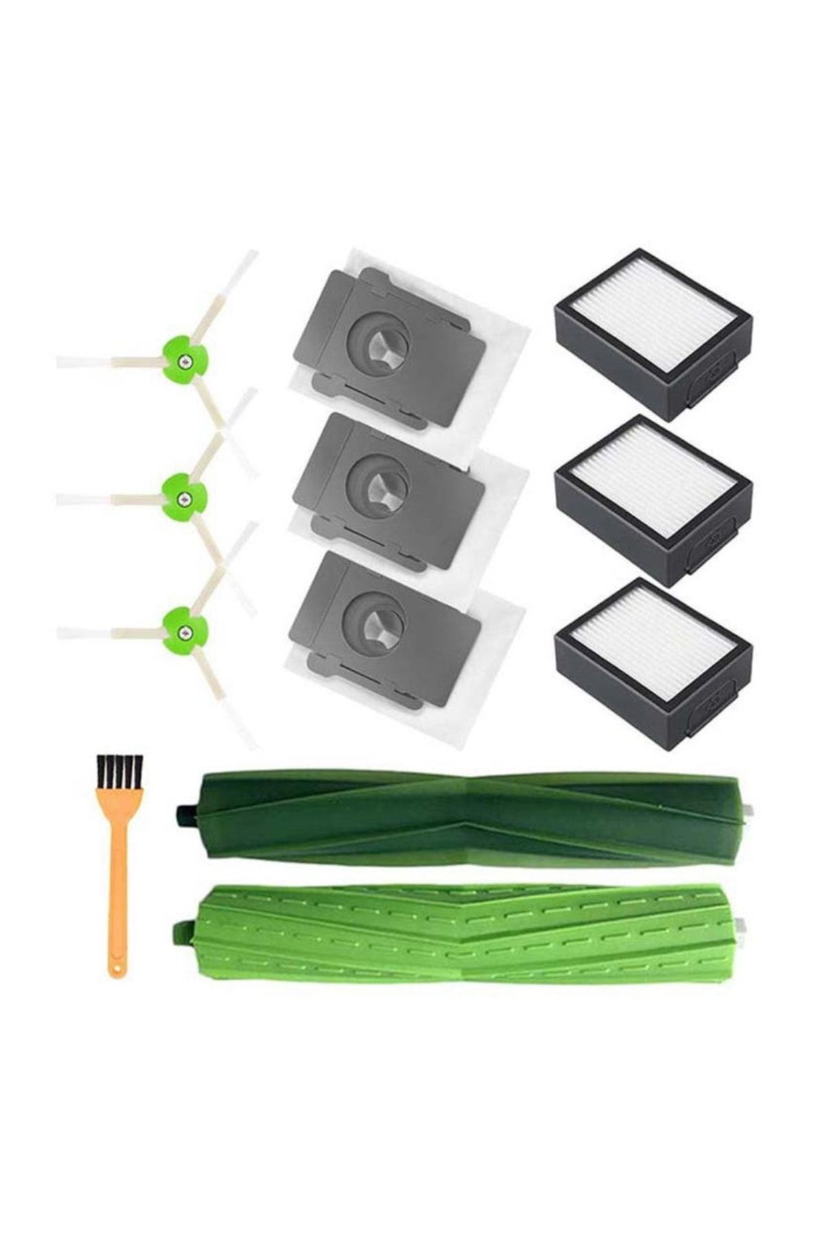 Irobot Roomba E5, E6, I7, I7 Hepa Filtre, Toz Torbası, Fırça (Uyumlu Yedek Parça Seti)