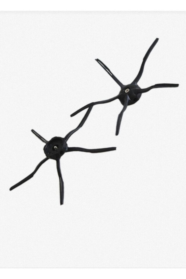 Roborock S7 Sonic Mopping S7 Max - T7 Silikon Yan Fırça-Tam Uyumlu 5 Kollu Silikon Fırça 2li Siyah