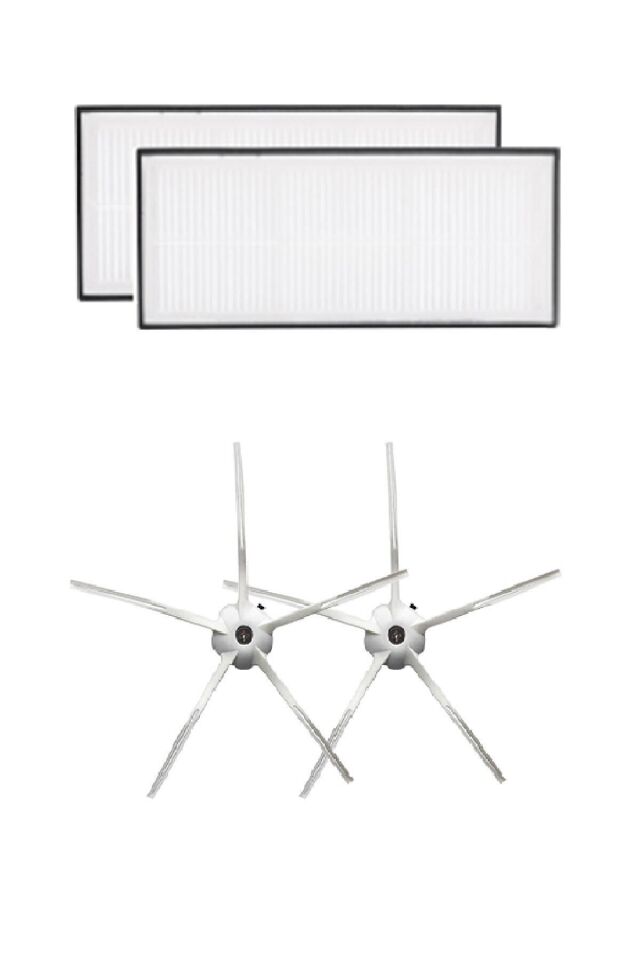 Roborock S7- 5 Kollu Silikon Yan Fırça 2'li Ve Hepa Filtre (Roborock S7 Modelleri İle Tam Uyumlu)