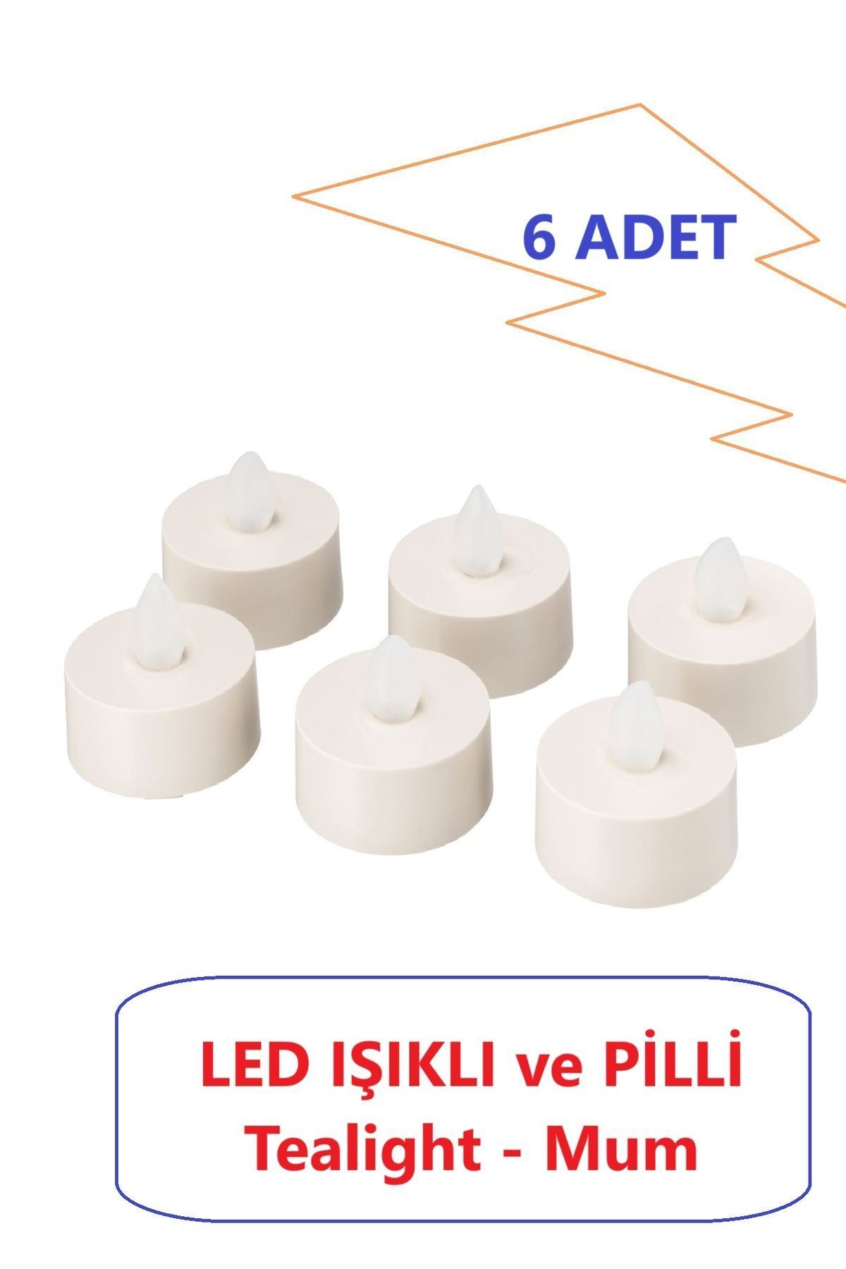 LED mum ledli şamdan mum pilli led ışıklı mum Tea Light 6 adet