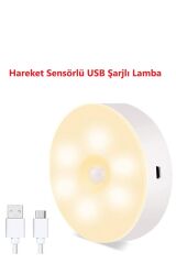 LED Gece Lambası Hareket Sensörü Şarj Edilebilir Duvara Monte Lamba 2 ADET