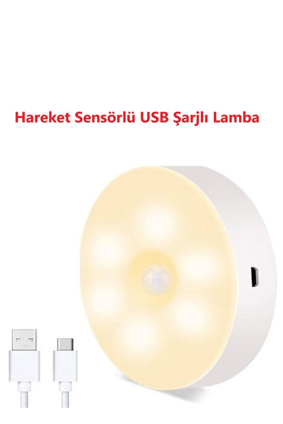 LED Gece Lambası Hareket Sensörü Şarj Edilebilir Duvara Monte Lamba Merdiven Koridor