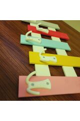 Dekoratif Renkli Ahşap Duvar Askısı Renkli Askılık