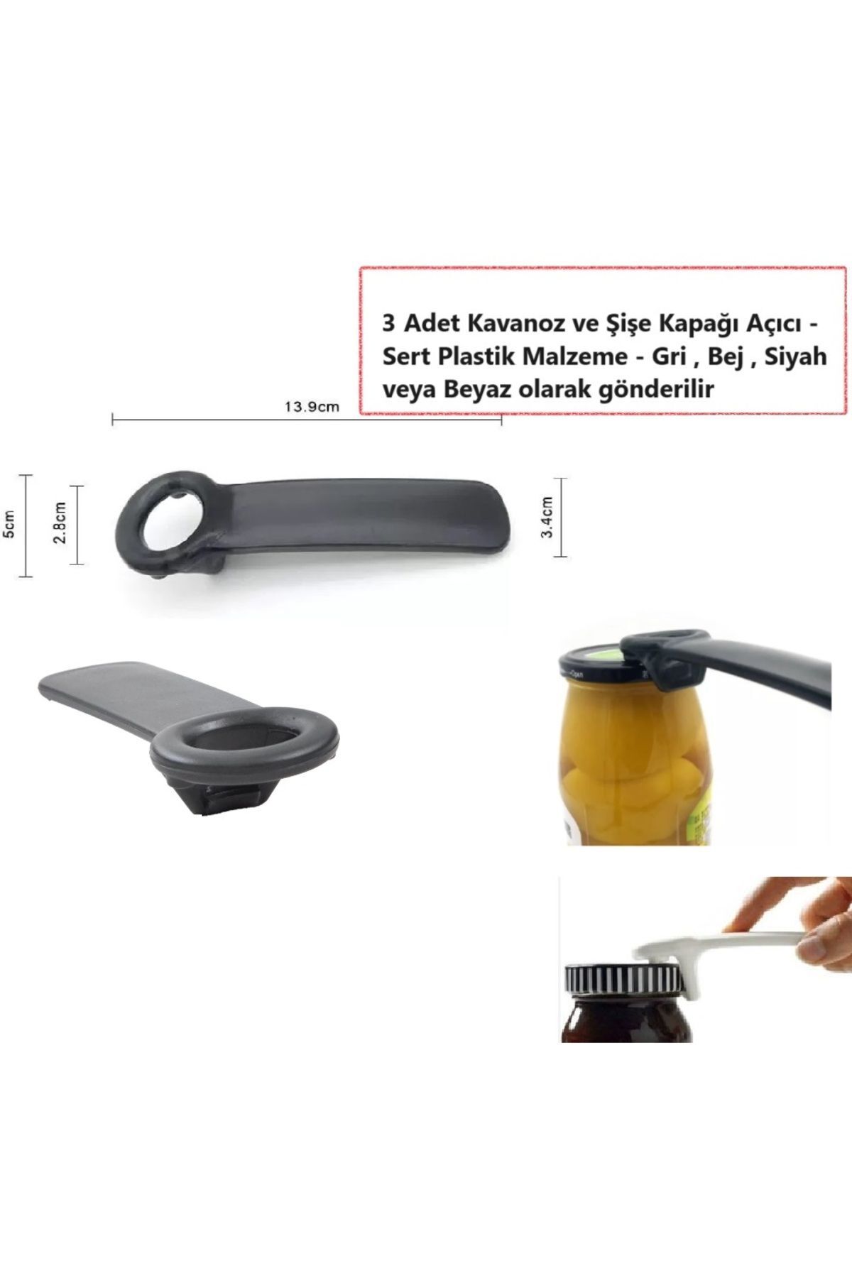 Şişe Kapağı Kavanoz Kapağı Açıcı pratik 3 Adet